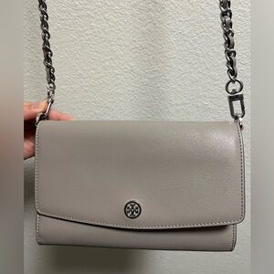 Tory Burch Gray Leather Crossbody Bag